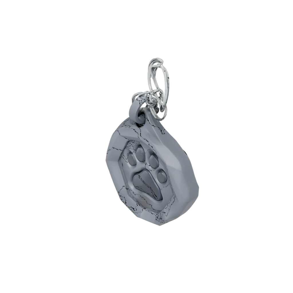 Low-Poly Layered Paw Print Charm
