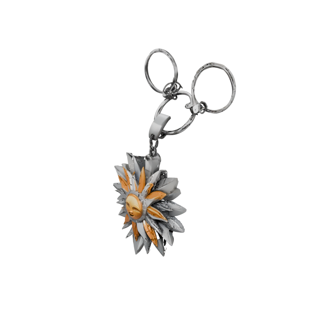 Low-Poly Layered Sun Charm