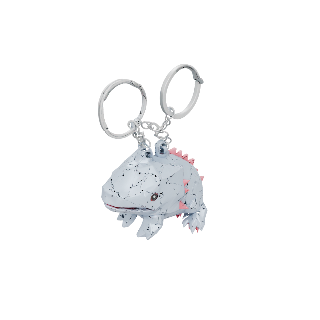 Low-Poly Layered Tiny Axolotl Charm