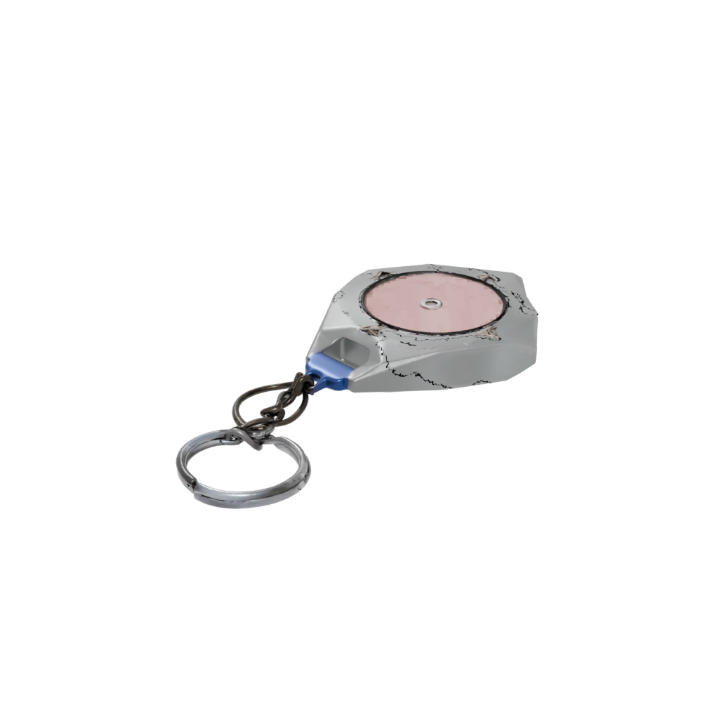 Low-Poly Outline Compass Charm