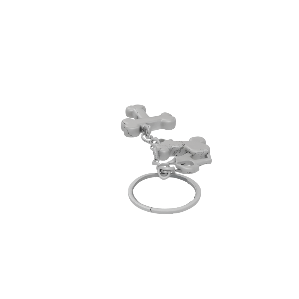 Low-Poly Outline Dog Bone Charm