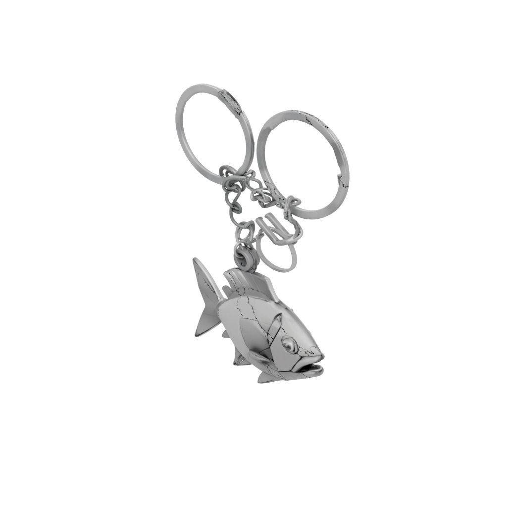 Low-Poly Outline Fish Charm