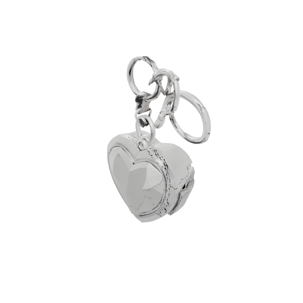 Low-Poly Outline Heart Locket Charm