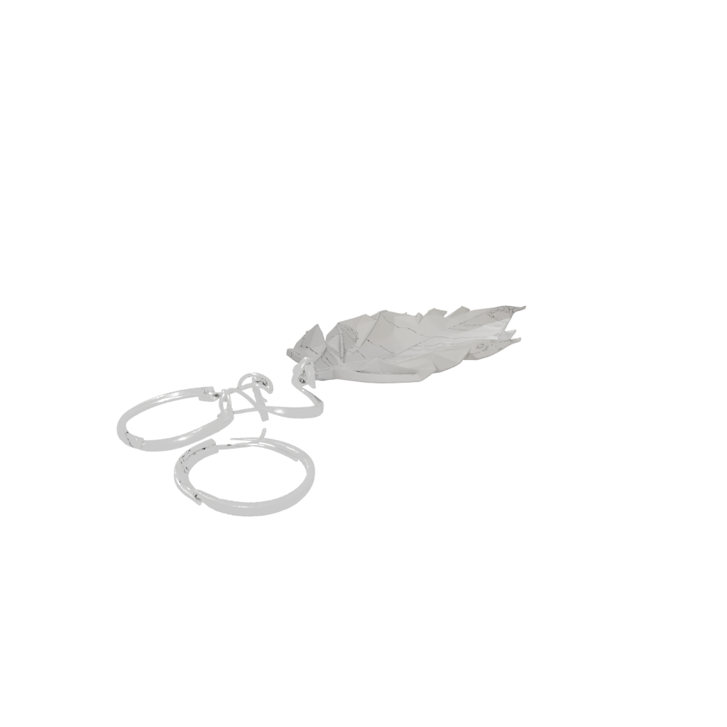 Low-Poly Outline Leaf Charm
