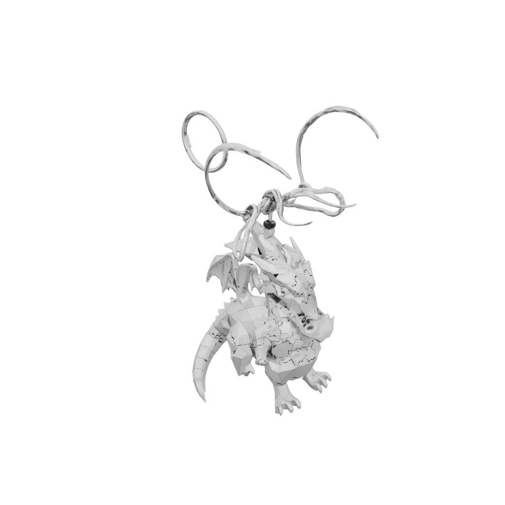Low-Poly Outline Mini Dragon Charm