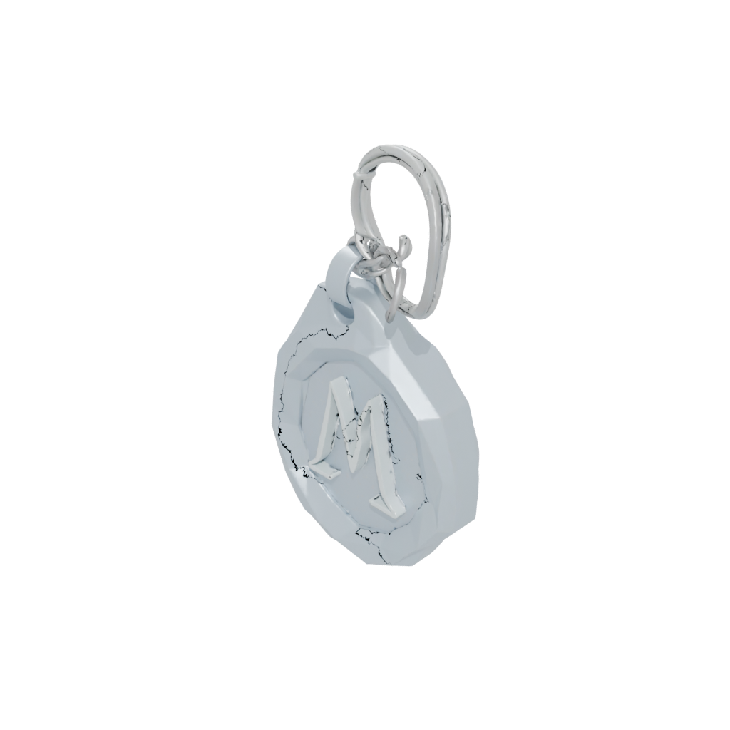 Low-Poly Outline Monogram Initial M