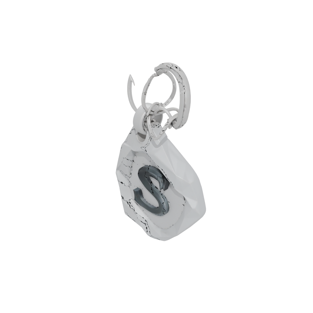 Low-Poly Outline Monogram Initial S