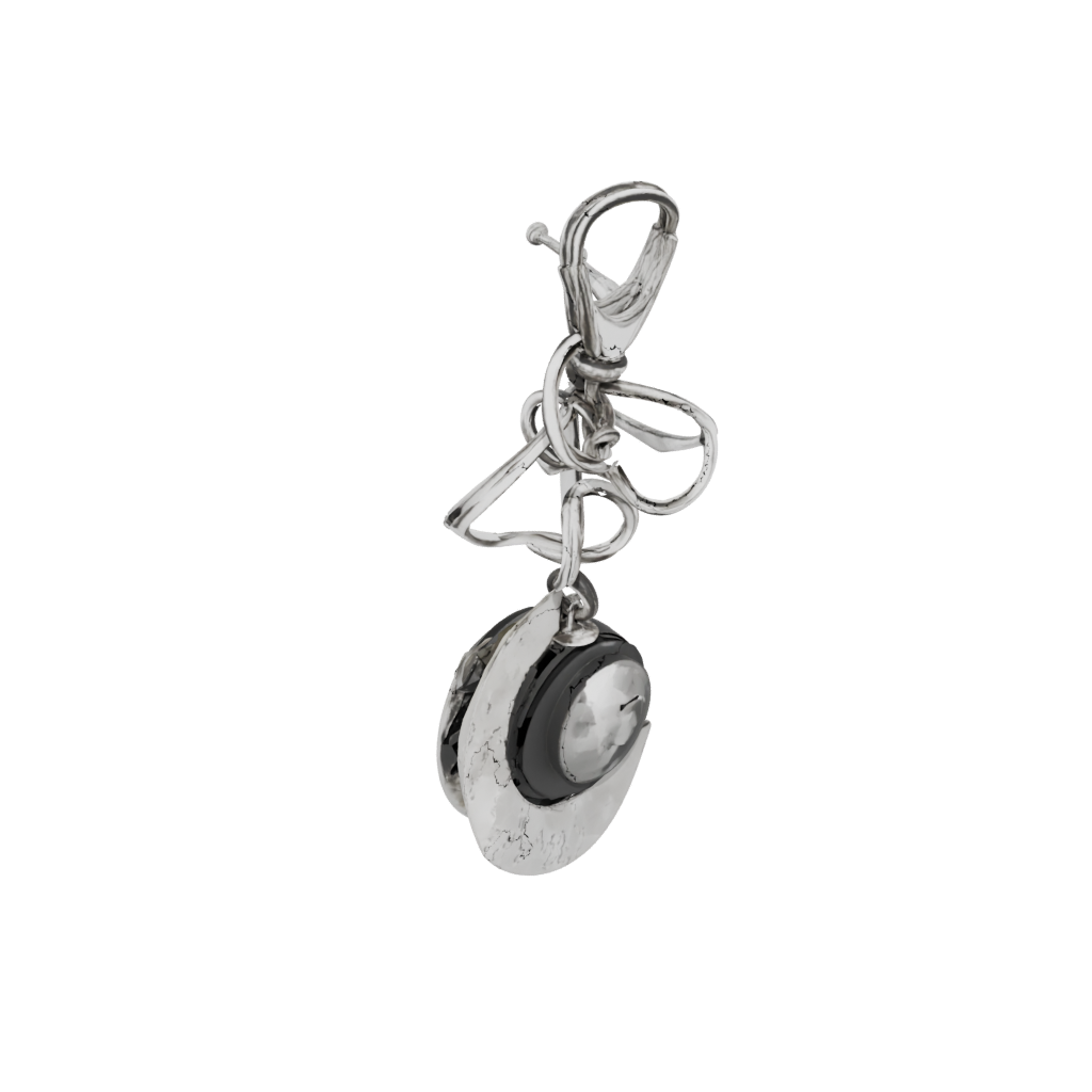 Low-Poly Outline Moon Crescent Charm