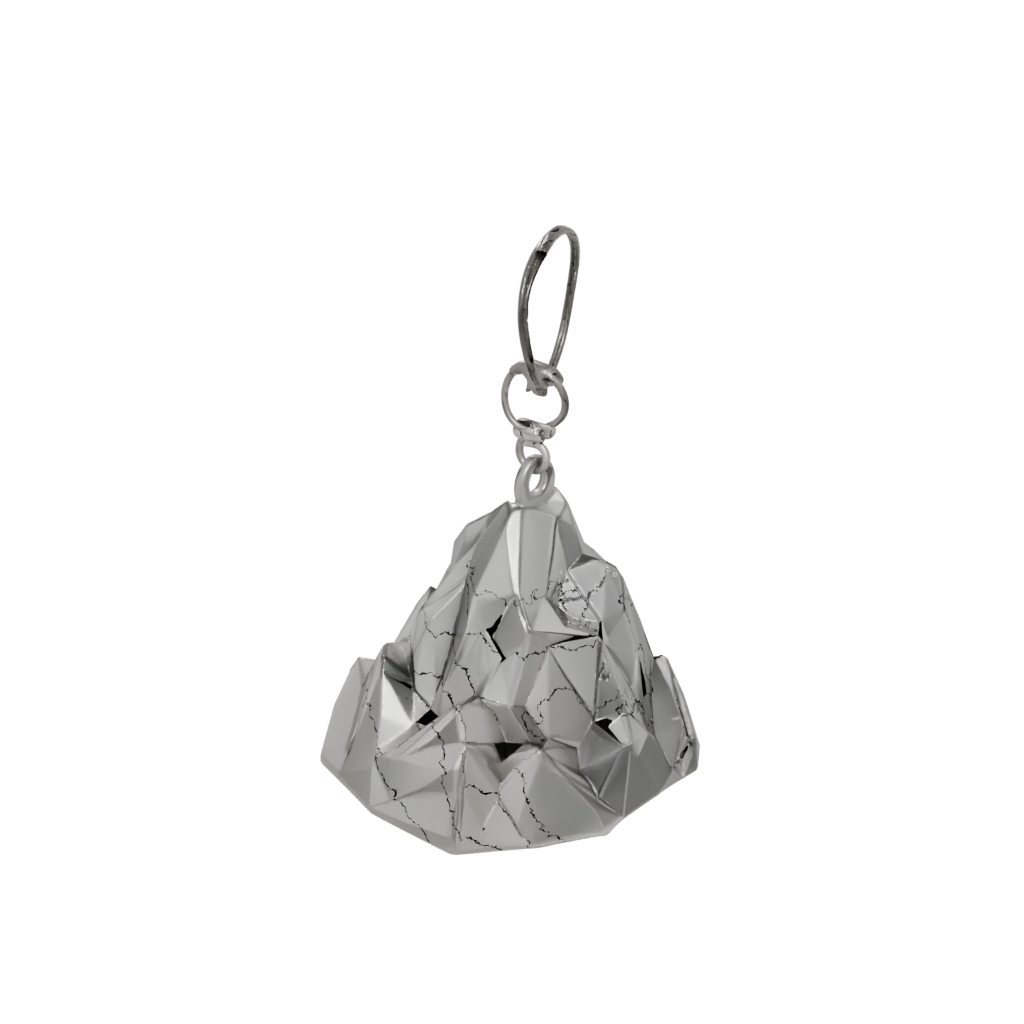 Low-Poly Outline Mountain Peak Charm