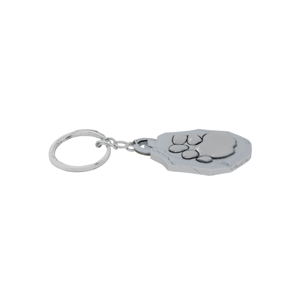 Low-Poly Outline Paw Print Charm