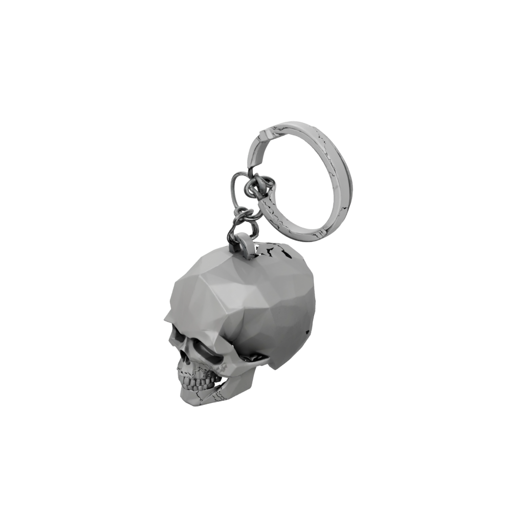 Low-Poly Outline Skull Charm