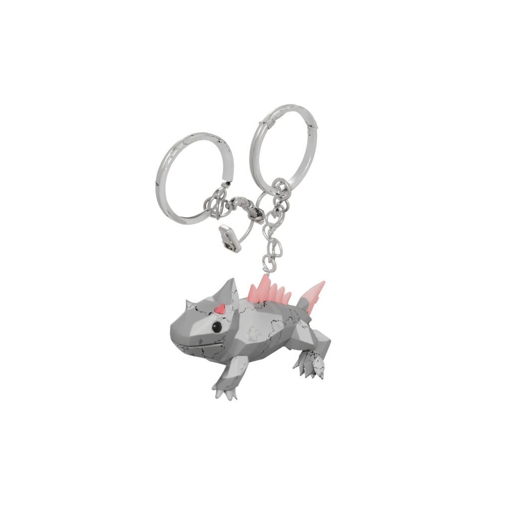 Low-Poly Outline Tiny Axolotl Charm