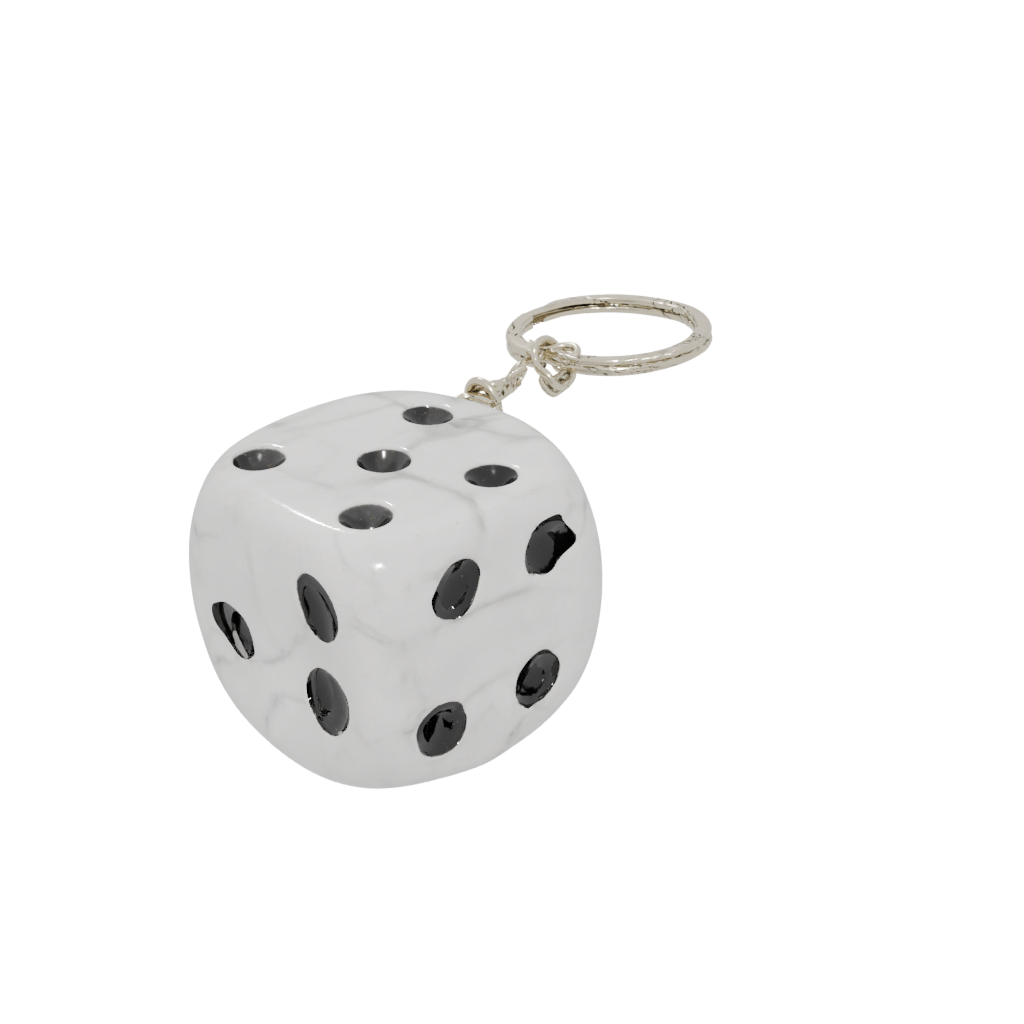 Marble 3D Dice Holder Keychain