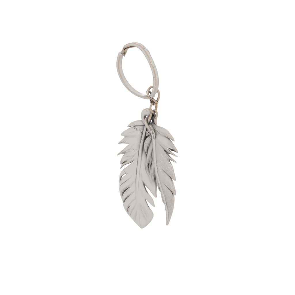 Marble 3D Feather Charm