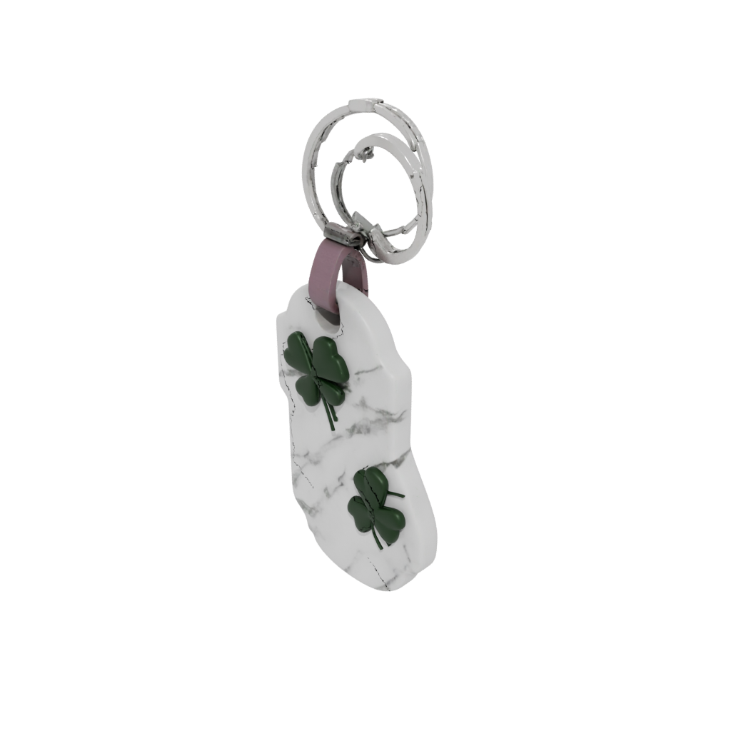 Marble 3D Four-Leaf Clover Charm