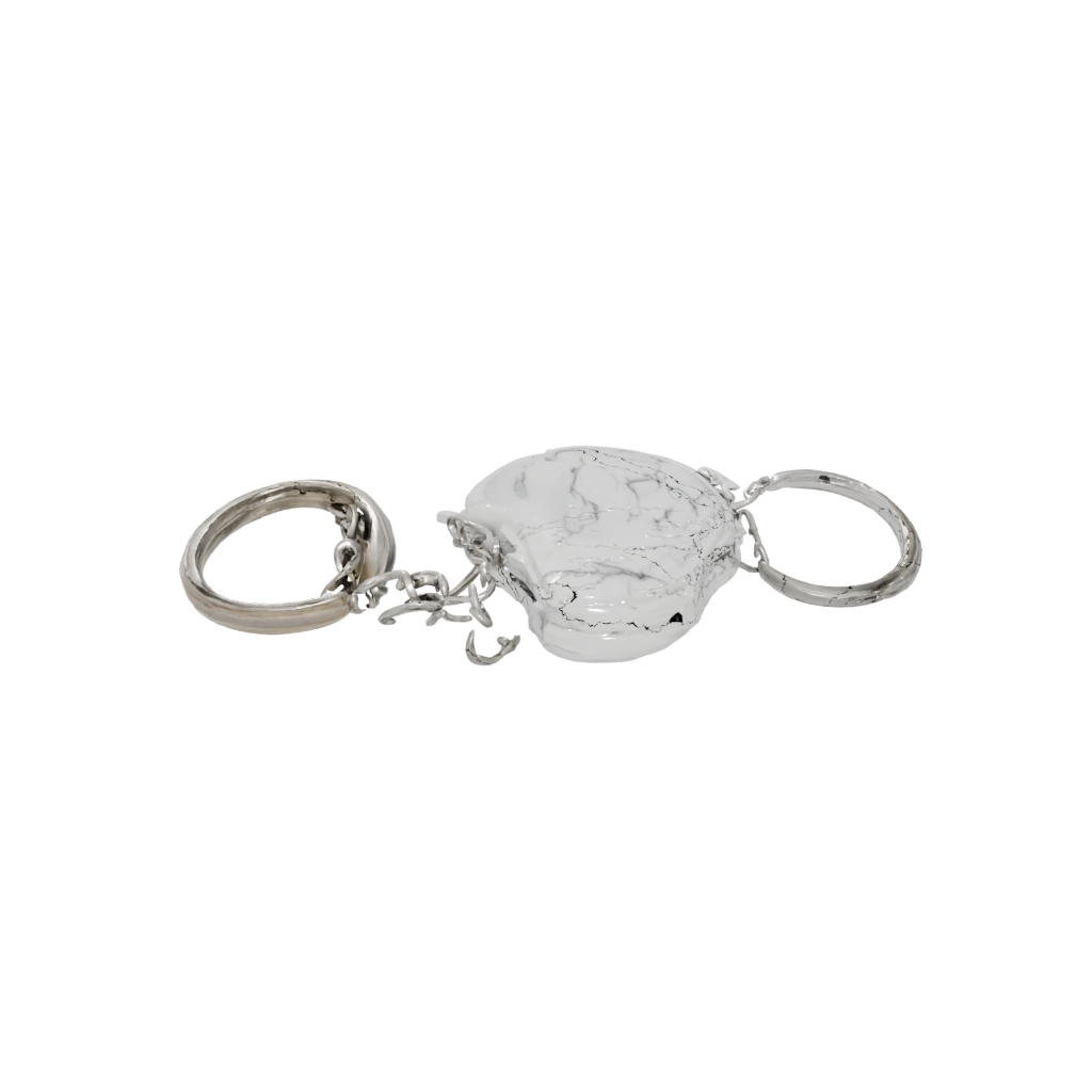 Marble 3D Heart Locket Charm