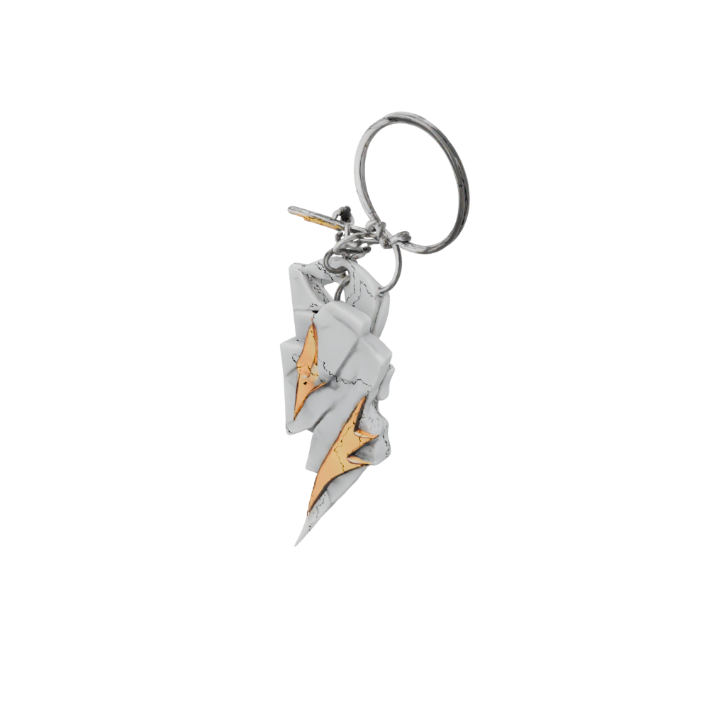 Marble 3D Lightning Bolt Charm