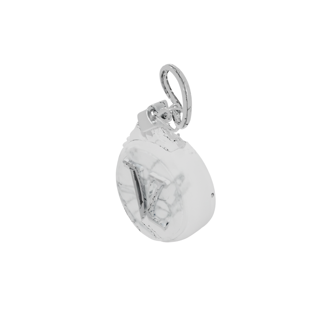 Marble 3D Monogram Initial V