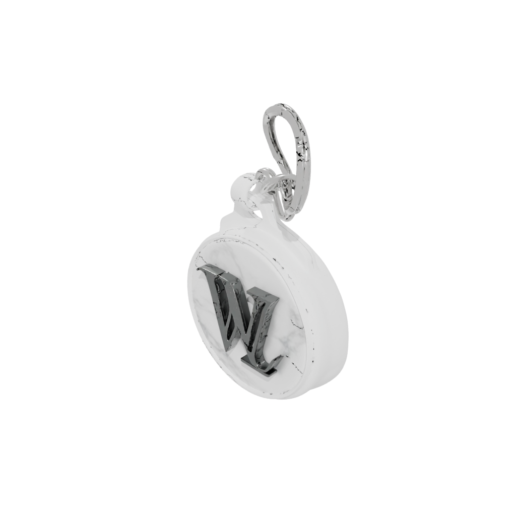Marble 3D Monogram Initial W