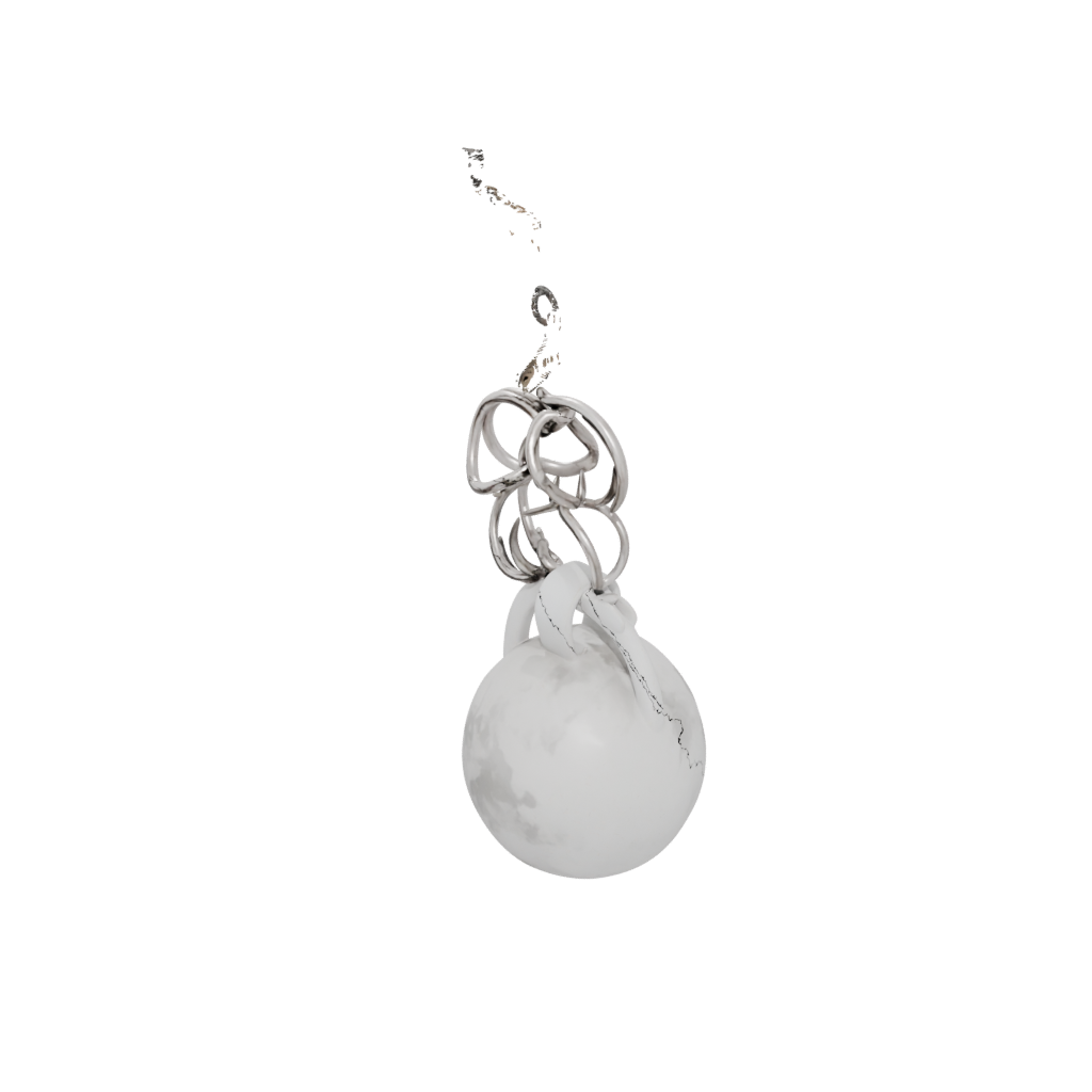 Marble 3D Moon Crescent Charm