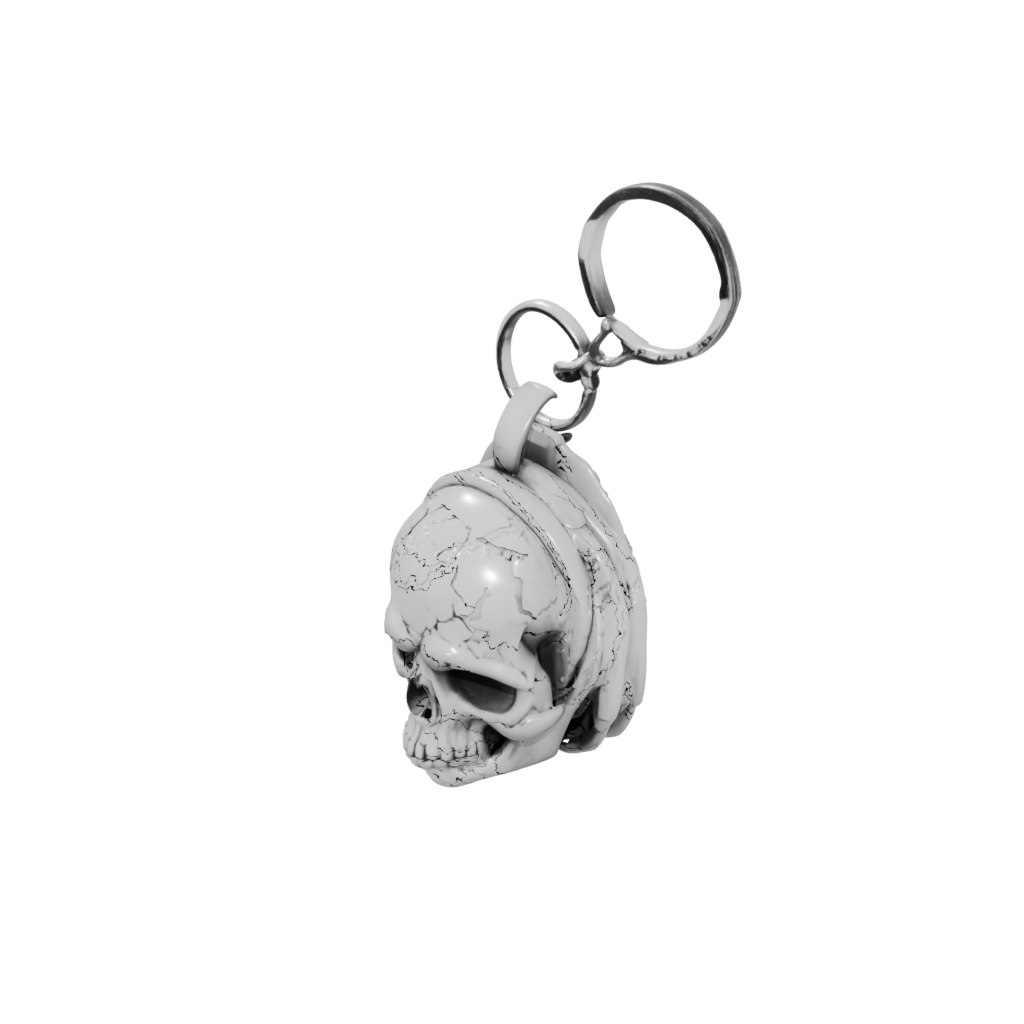 Marble 3D Skull Charm