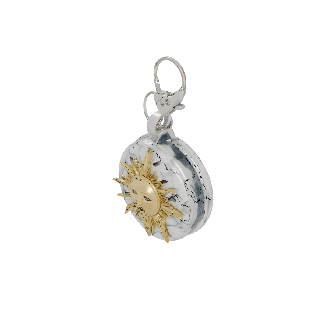 Marble 3D Sun Charm