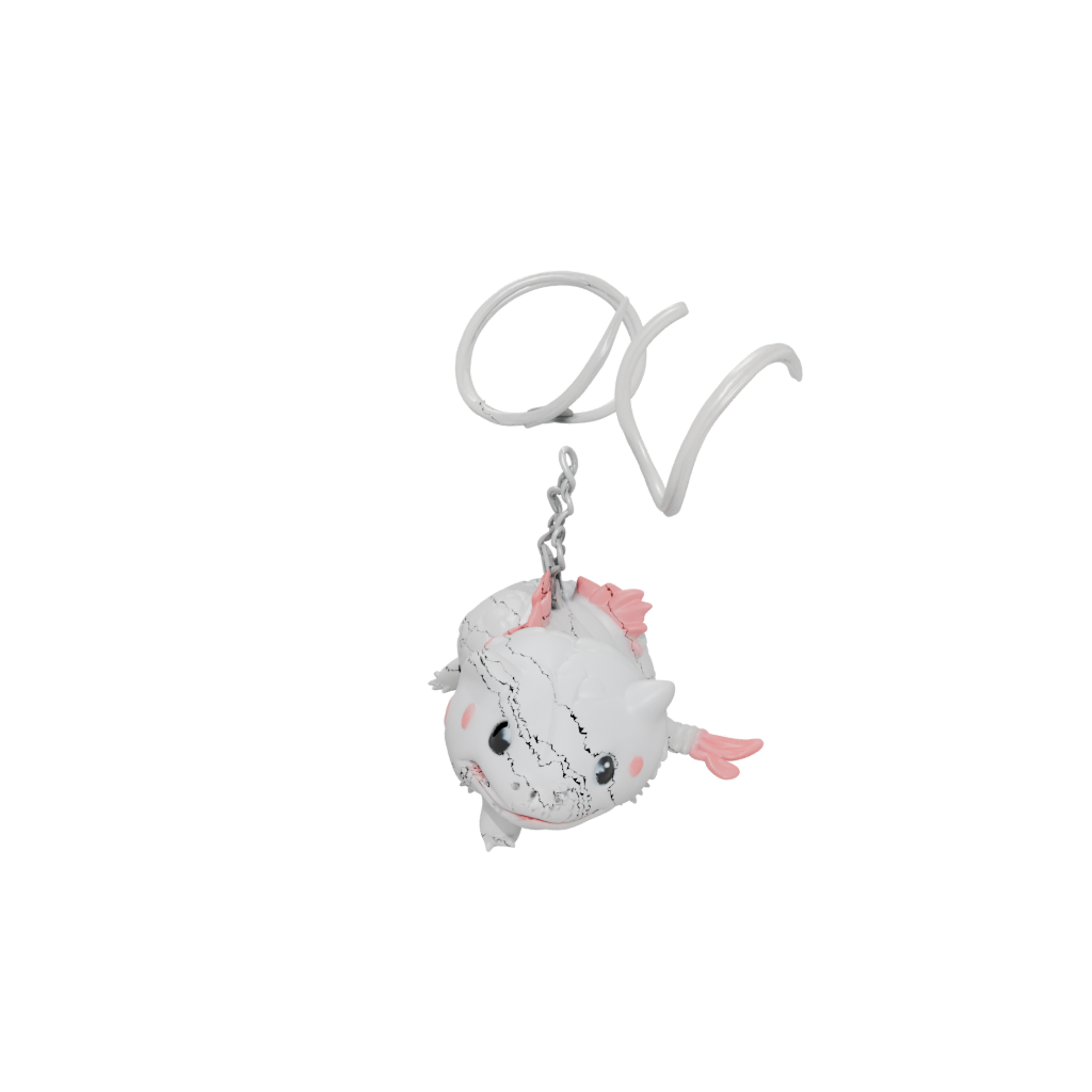 Marble 3D Tiny Axolotl Charm