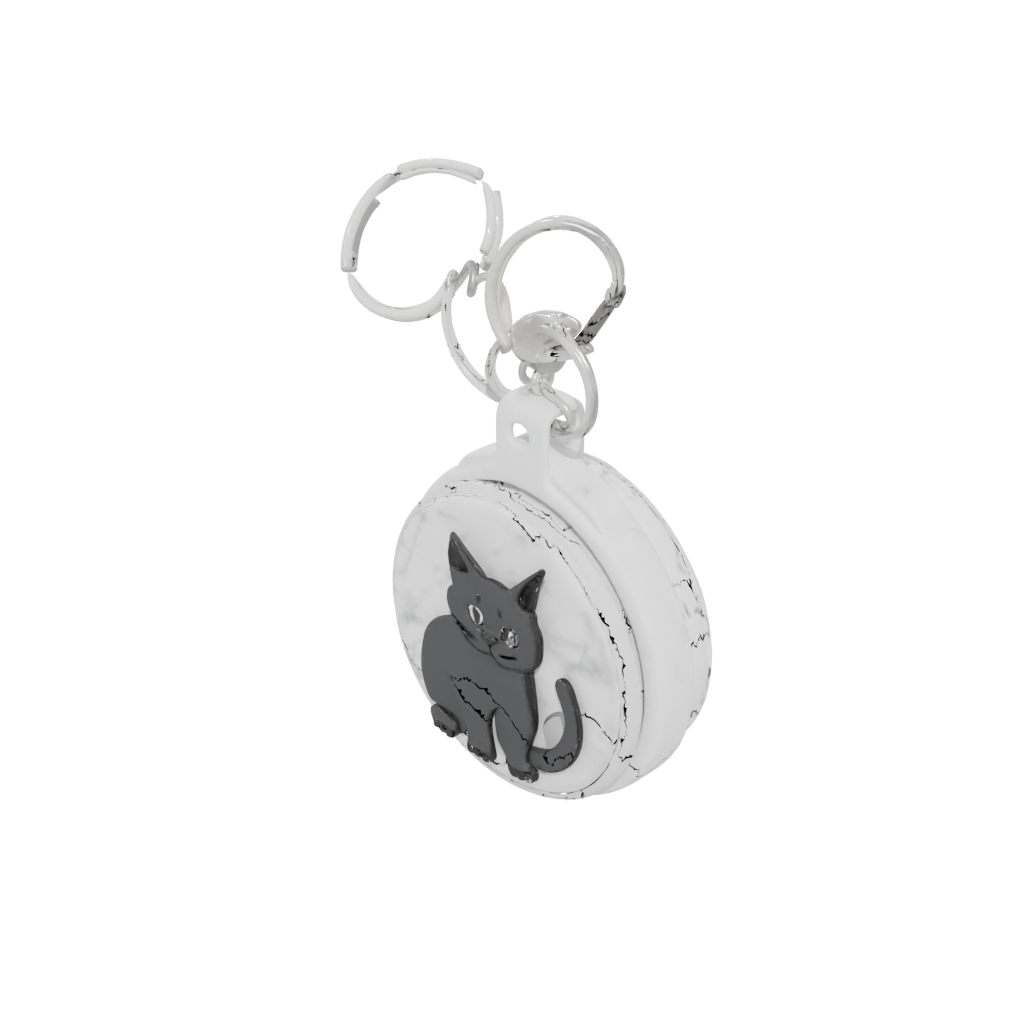 Marble Cat Silhouette Charm