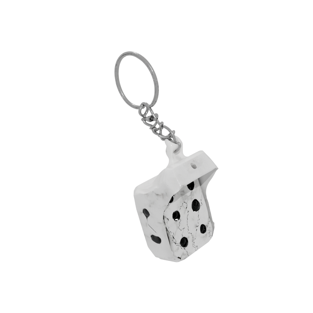 Marble Dice Holder Keychain