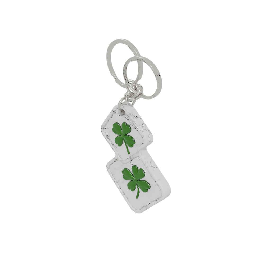 Marble Four-Leaf Clover Charm