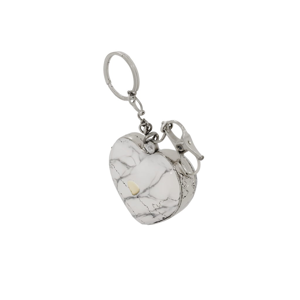 Marble Heart Locket Charm