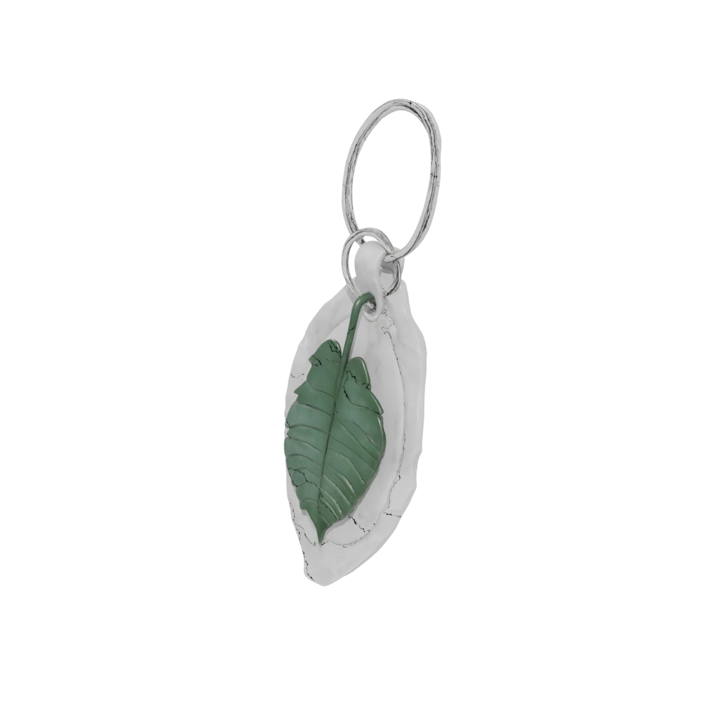 Marble Leaf Charm