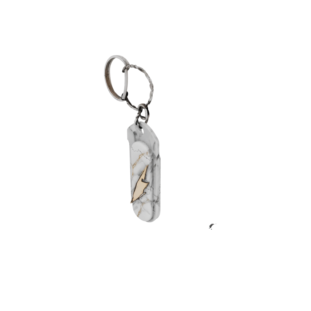 Marble Lightning Bolt Charm