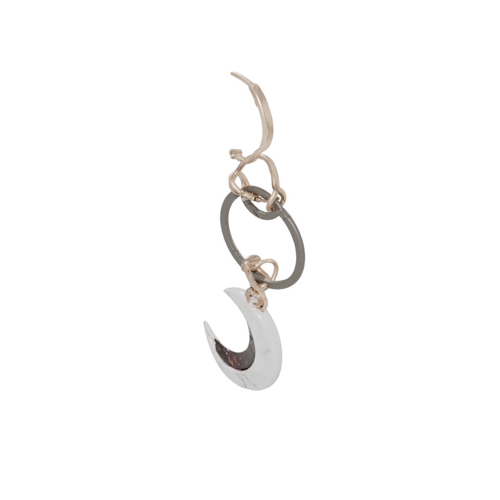 Marble Moon Crescent Charm