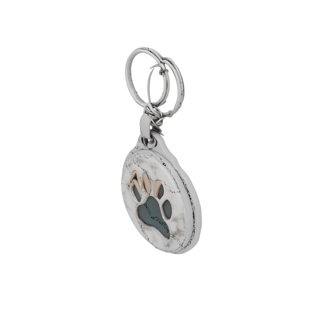 Marble Paw Print Charm