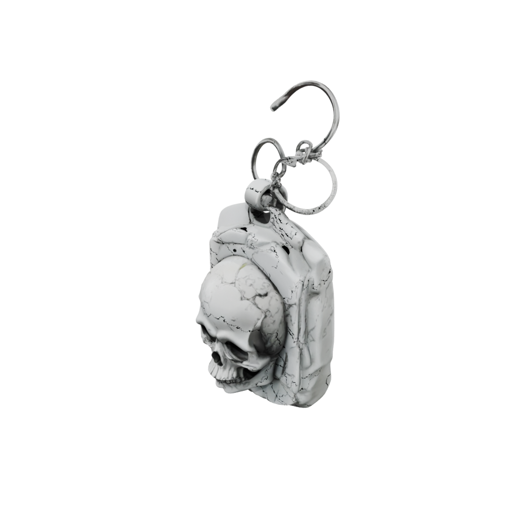Marble Skull Charm