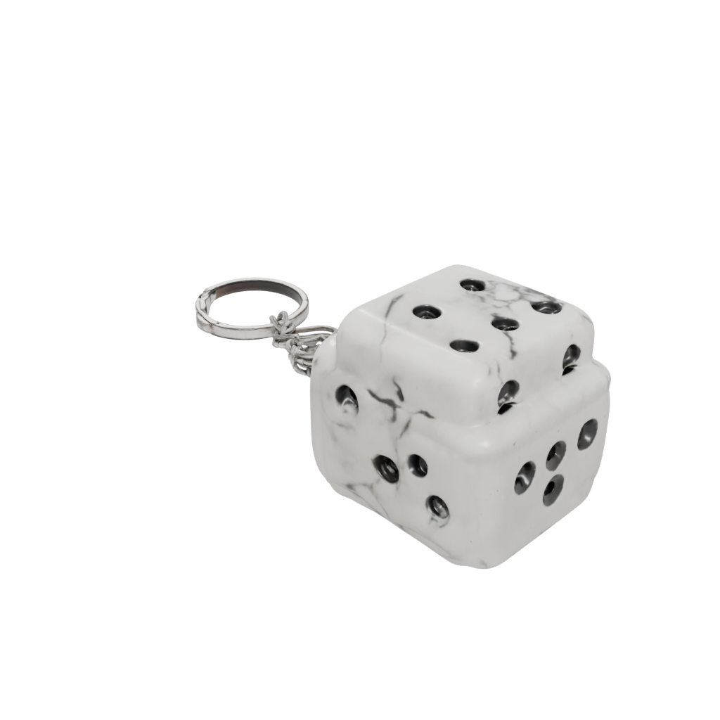 Marble Layered Dice Holder Keychain