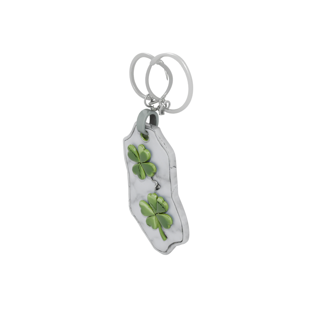 Marble Layered Four-Leaf Clover Charm
