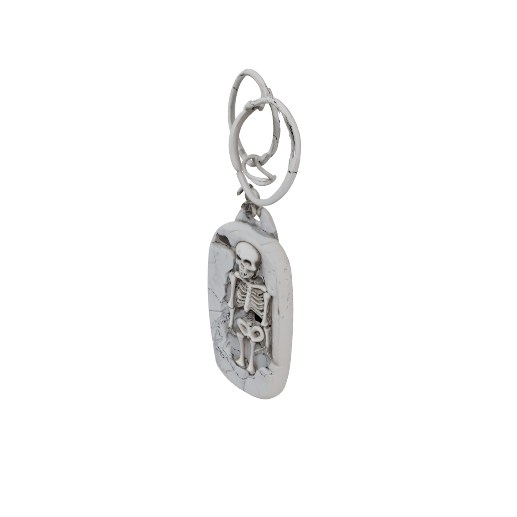 Marble Layered Key Skeleton Charm