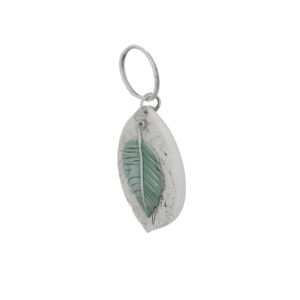 Marble Layered Leaf Charm