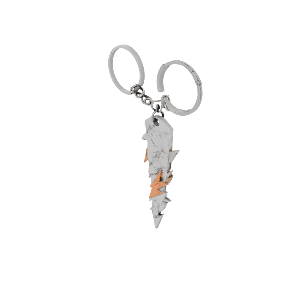 Marble Layered Lightning Bolt Charm