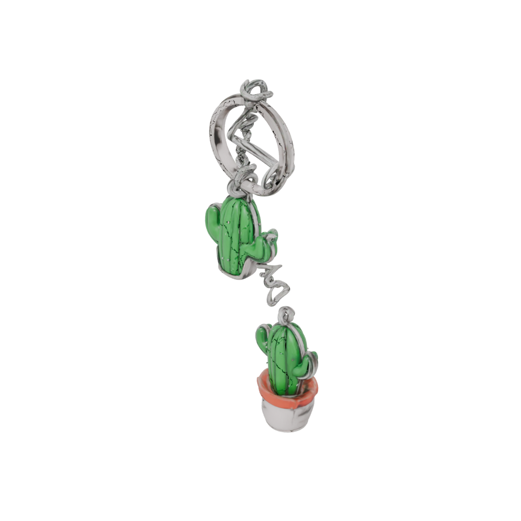 Marble Layered Mini Cactus Charm