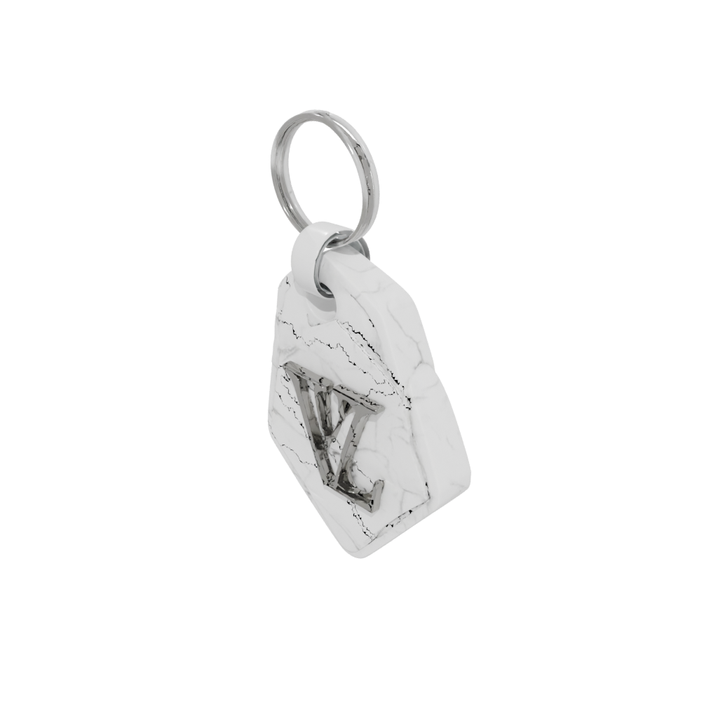 Marble Layered Monogram Initial V