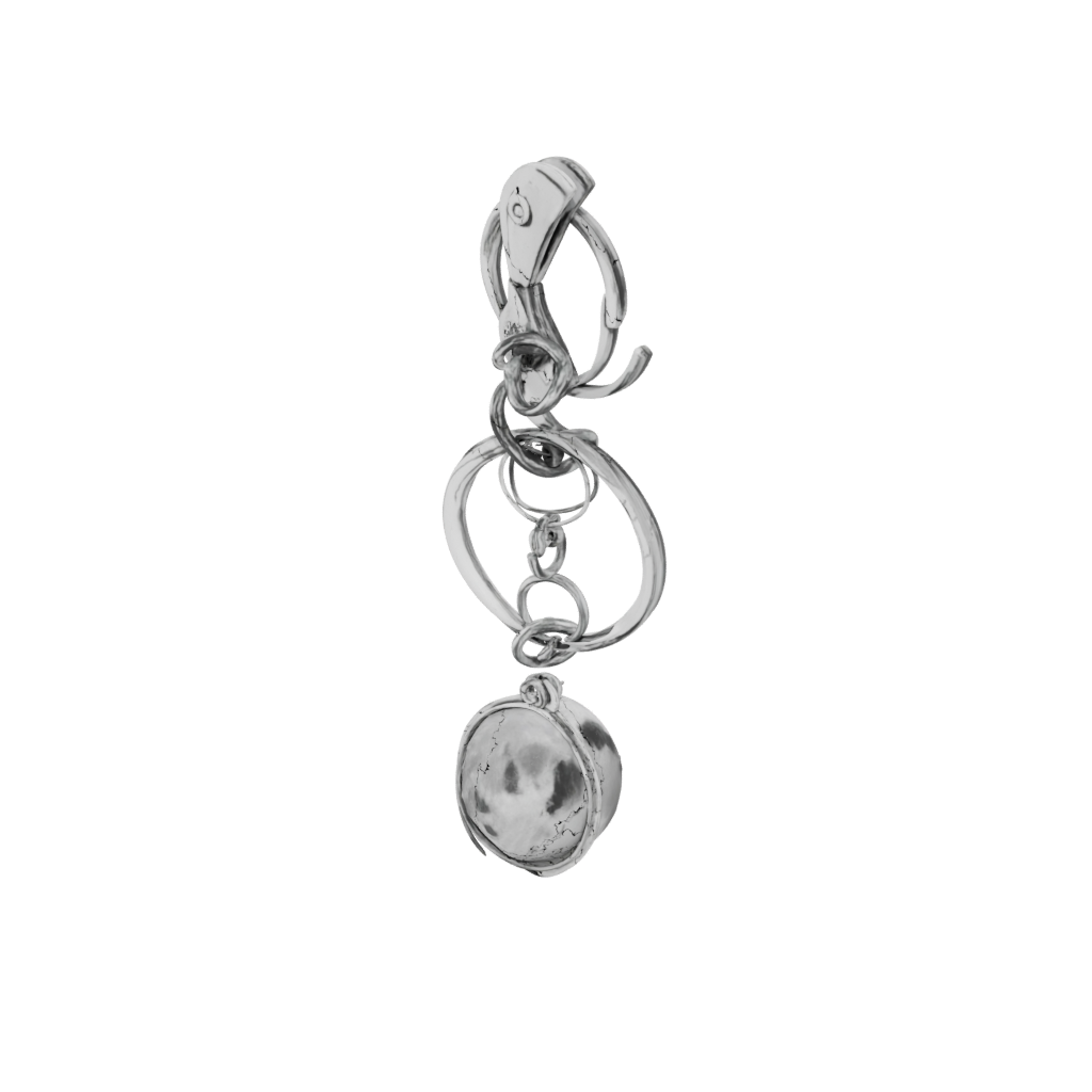 Marble Layered Moon Crescent Charm