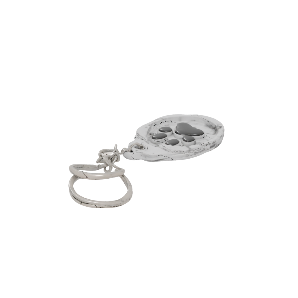 Marble Layered Paw Print Charm