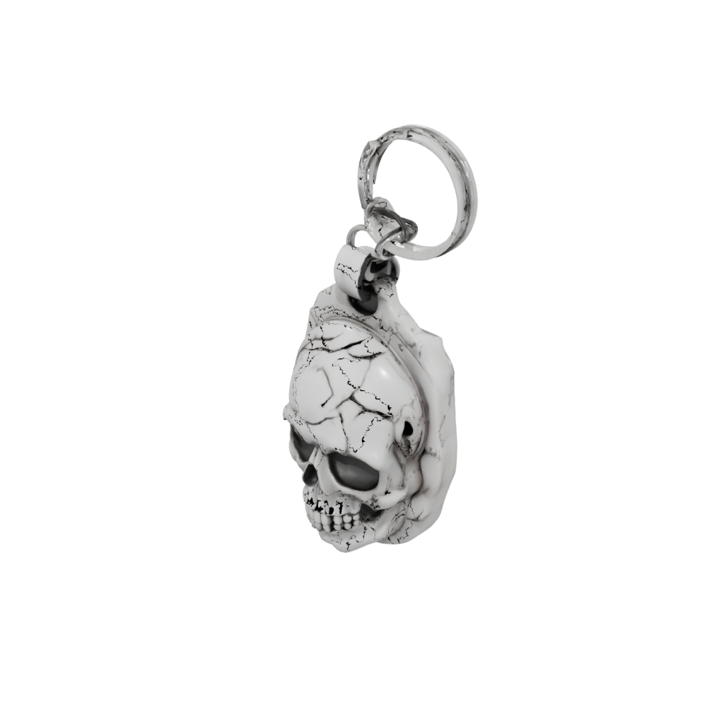 Marble Layered Skull Charm