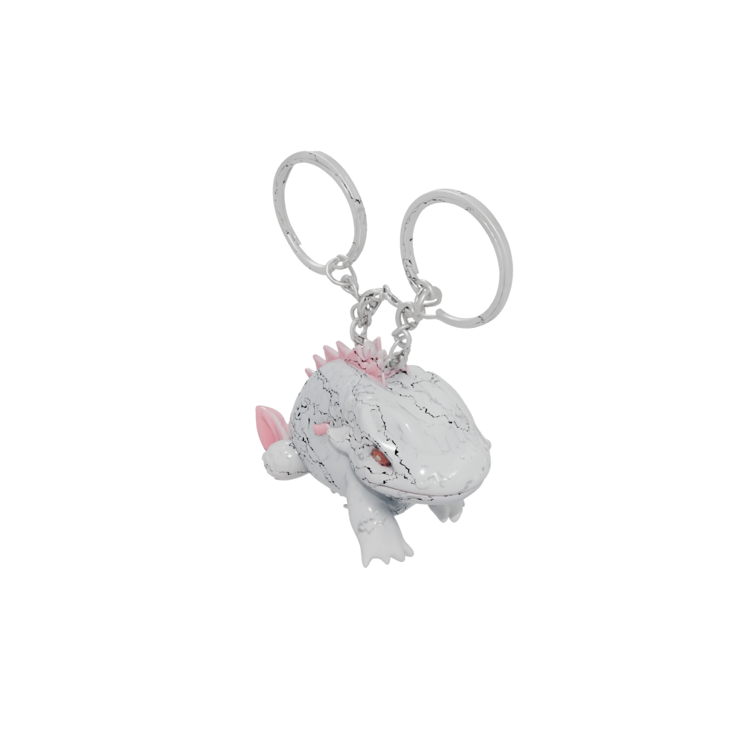 Marble Layered Tiny Axolotl Charm