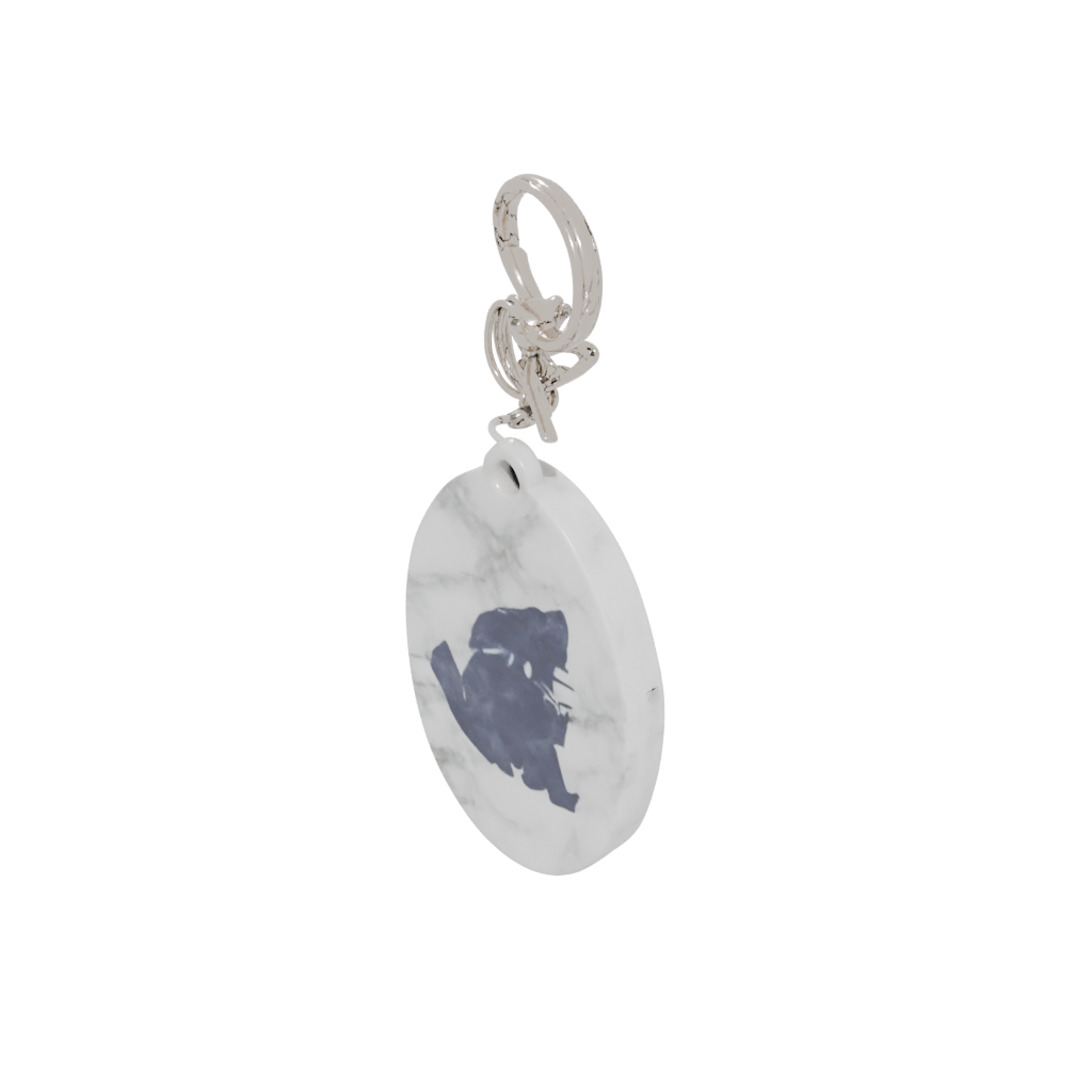 Marble Outline Cat Silhouette Charm
