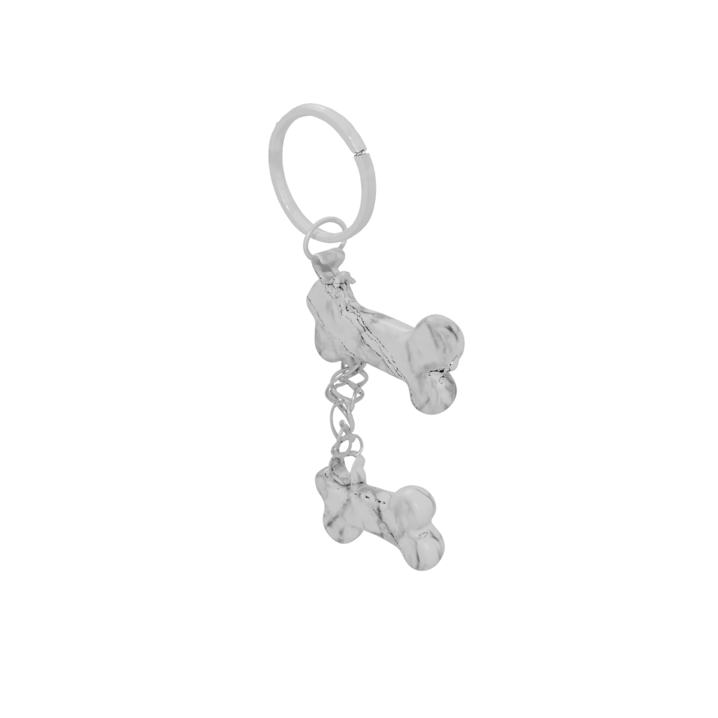 Marble Outline Dog Bone Charm