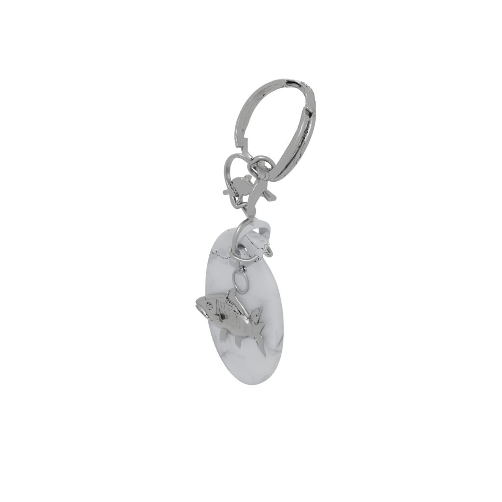Marble Outline Fish Charm
